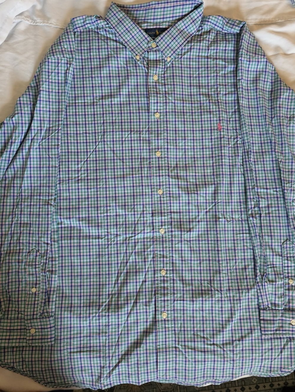 Ralph Lauren Blue, Green & Purple Plaid Button-Down Shirt